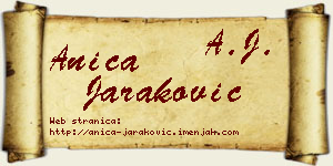 Anica Jaraković vizit kartica